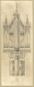 37491 Opstand van het orgel tegen de westmuur van de Nicolaikerk (Nicolaaskerkhof 8) te Utrecht. Het orgel is ...